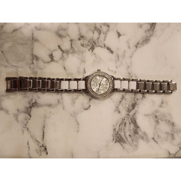 Stylish & Co. Women's Silver Stainless Steel Analog Watch With Rhinestones - Picture 2 of 6